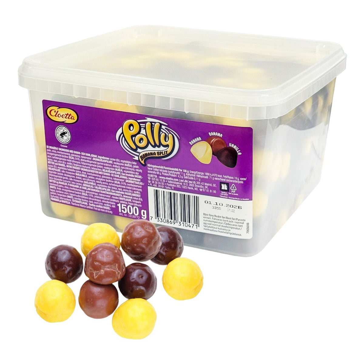 Cloetta Polly Banana split 1,5 kg