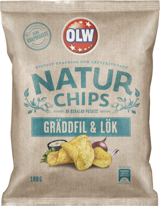 OLW Naturchips Dil & Graddfil 18 stk x 180 g